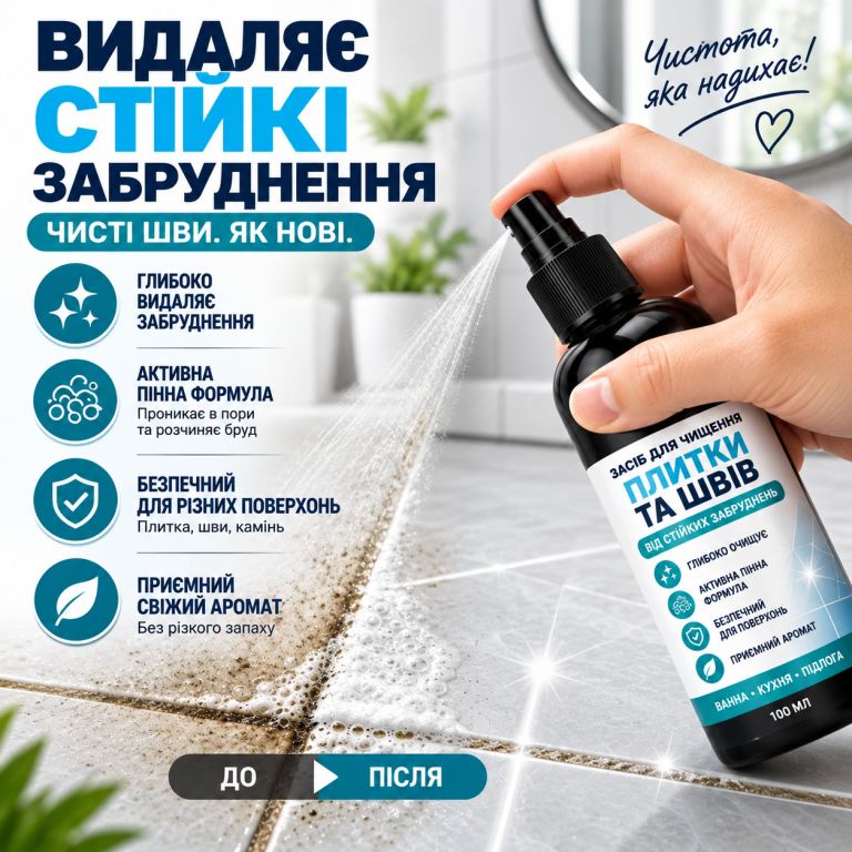 Спрей для затирки для видалення плям та цвілі