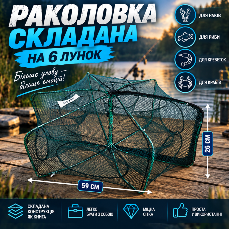 Раколовка складана на 6 лунок